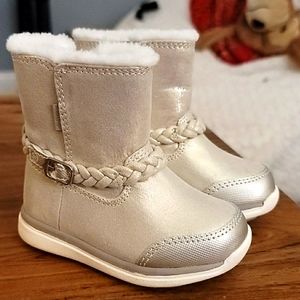 NWOT Stride rite 360 boots size 5 infant gold/silvery